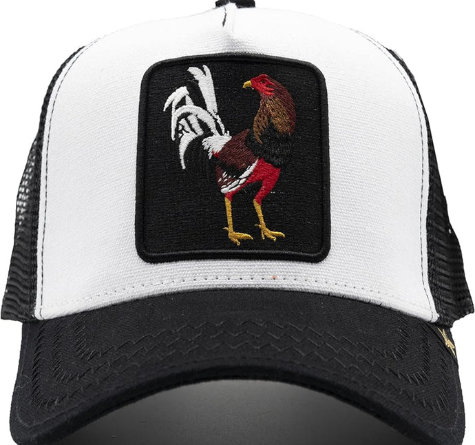 Black White Rooster Trucker Hat