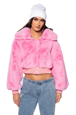 Christie Faux Fur Baby Pink Bomber