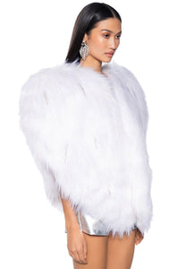 Adriana Lover Faux Fur Heart Angel Wing Vest
