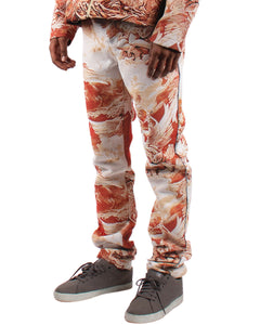 Joaquin Men's Beige Angel Tapestry Jacquard Long Pants