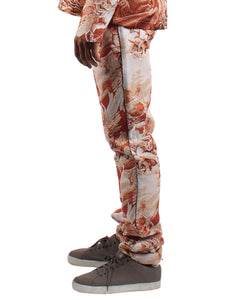 Joaquin Men's Beige Angel Tapestry Jacquard Long Pants