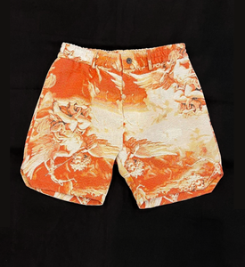 Amari Men's Beige Baby Angel Tapestry Jacquard Shorts