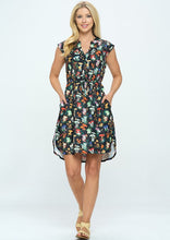 Tremella Garden Mushroom Print Dress with Pockets