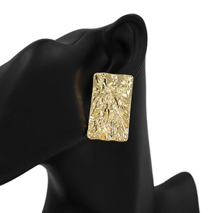 Rectangle Metal Gold Earrings