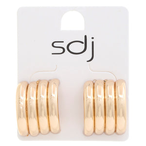 Gold Metal Cuff Earrings