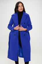 Diana Royal Blue Vegan Wool Double-Breasted Coat