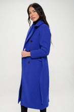 Diana Royal Blue Vegan Wool Double-Breasted Coat