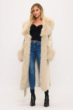 Maura Maxi Faux Leather & Fur Penny Coat