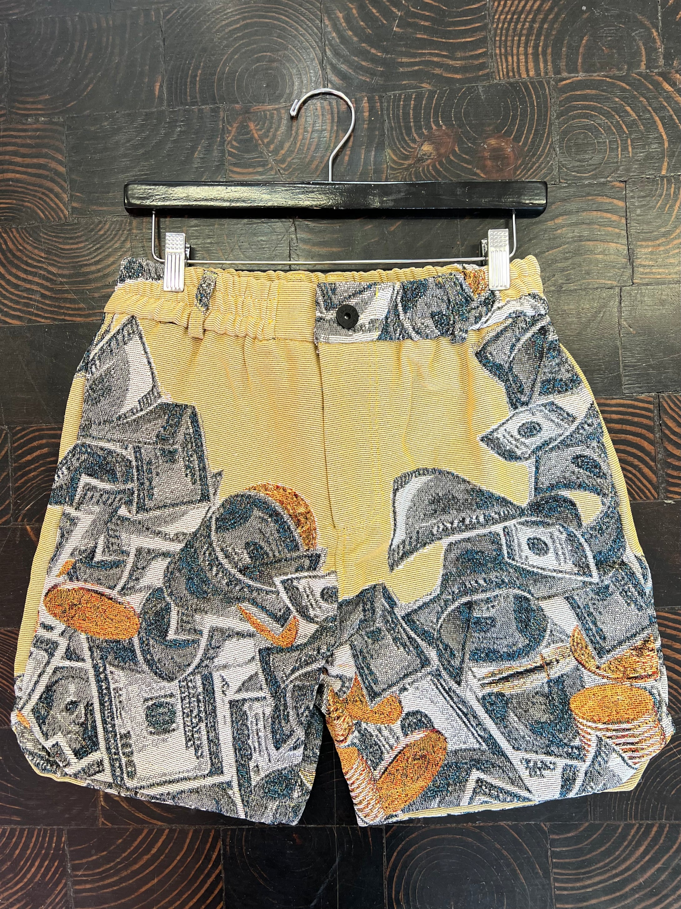 Mula Men's Yellow Tapestry Jacquard Shorts