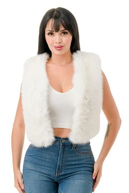 Alicia White Open Front Faux Fur Vest