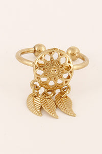 Gold Simple Open Dream Catcher Ring