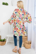 Colorful Print Kimono White