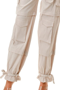 Ciara Almond Cargo Style Jogger Pants