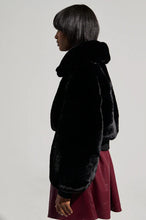 Christine Black Faux Fur Bomber