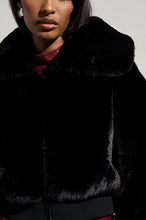 Christine Black Faux Fur Bomber