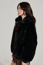 Brenda Black Faux Fur Oversized Zip Up Jacket