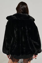 Brenda Black Faux Fur Oversized Zip Up Jacket