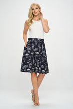 Trumpet Mushroom Black and White Skirt