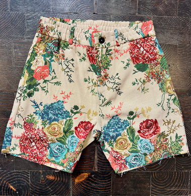 Trey Men's Beige Floral Tapestry Jacquard Shorts