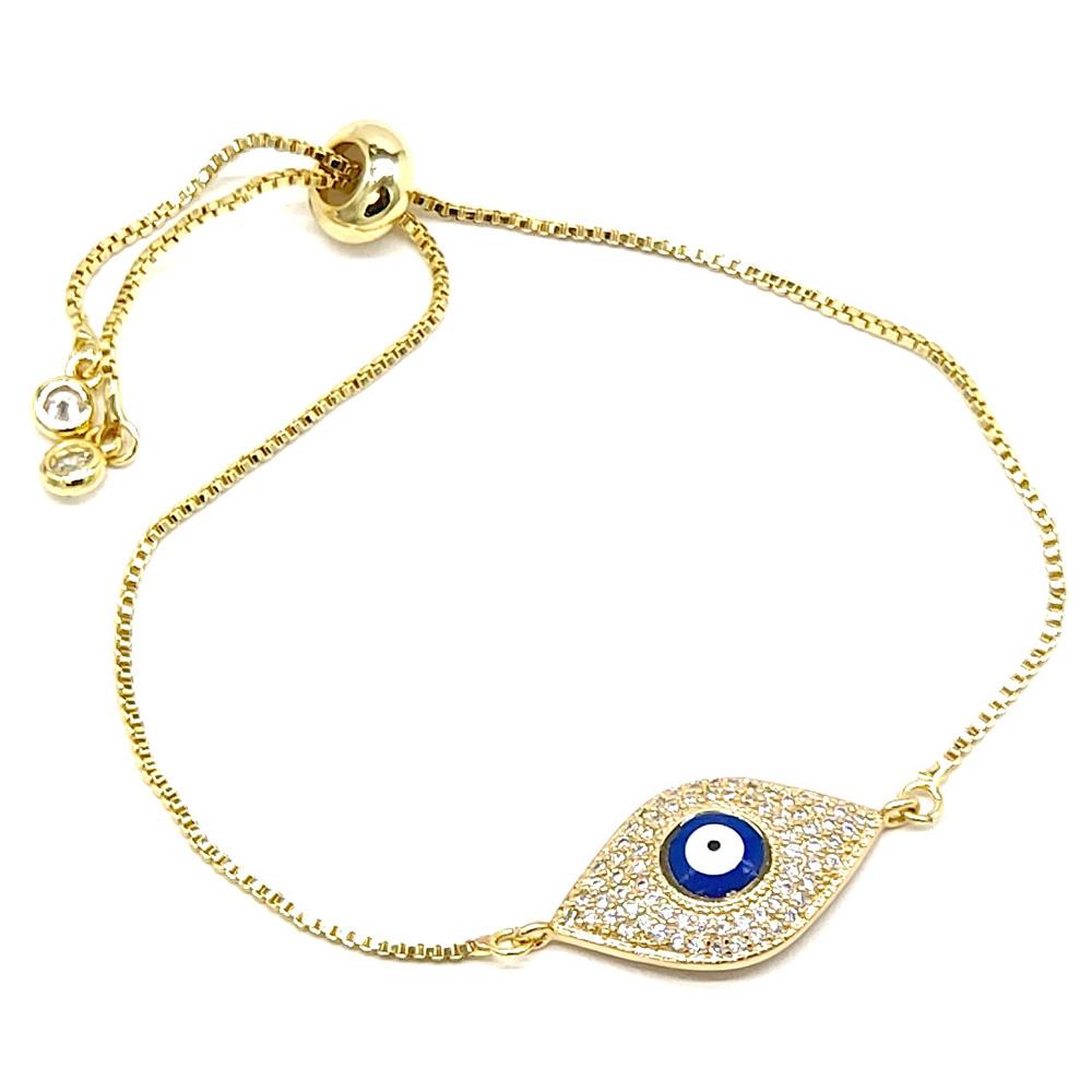 Gold Evil Eye Adjustable Bracelet