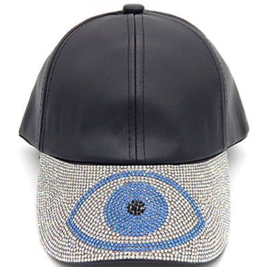 Evil Eye Rhinestone Black Hat