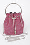 Fuchsia Oversized Rhinestone Clutch