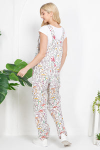 Floral Print Overalls