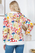 Alice White Whimsical Mushroom Fleece Zipper Hoodie