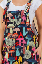 Colorful Print Black Overalls