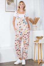 Retro Multicolor White Corduroy Overalls