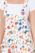 Retro Multicolor White Corduroy Overalls