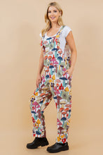 Plus Size Colorful Print White Overalls