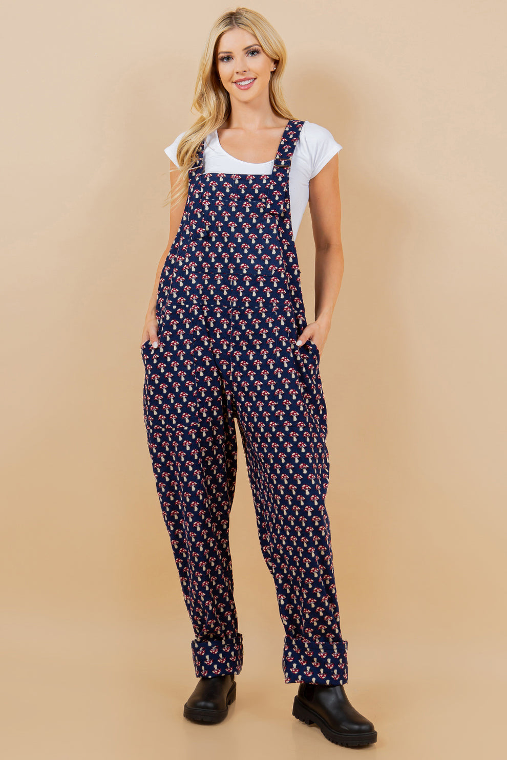 Small Printed Corduroy Overalls