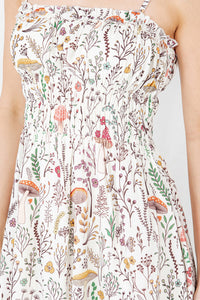 Multicolor Floral Fungi Print Cami Dress