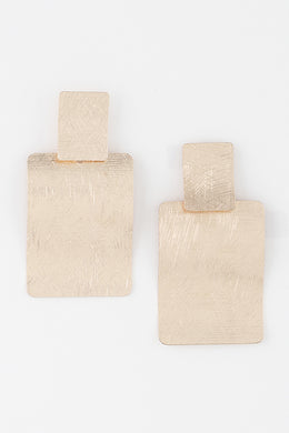 Gold Abstract Scratch Pane Earrings