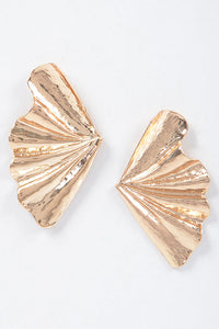 Gold Half Shell Metal Earrings