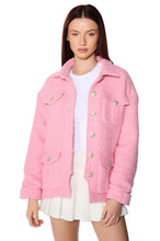 Vivian Pink Tweed Oversized Bomber
