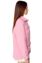 Vivian Pink Tweed Oversized Bomber
