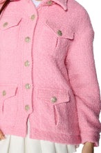 Vivian Pink Tweed Oversized Bomber