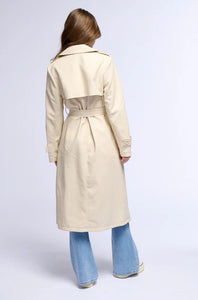 Diego Tan PU Trench Coat
