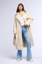 Diego Tan PU Trench Coat