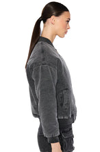 Lindy Washed Black Denim Bomber Jacket