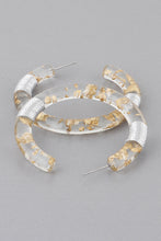 Clear Glitter Hoop Earrings
