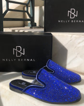 Ms. Bling Blue Rhinestone Slides