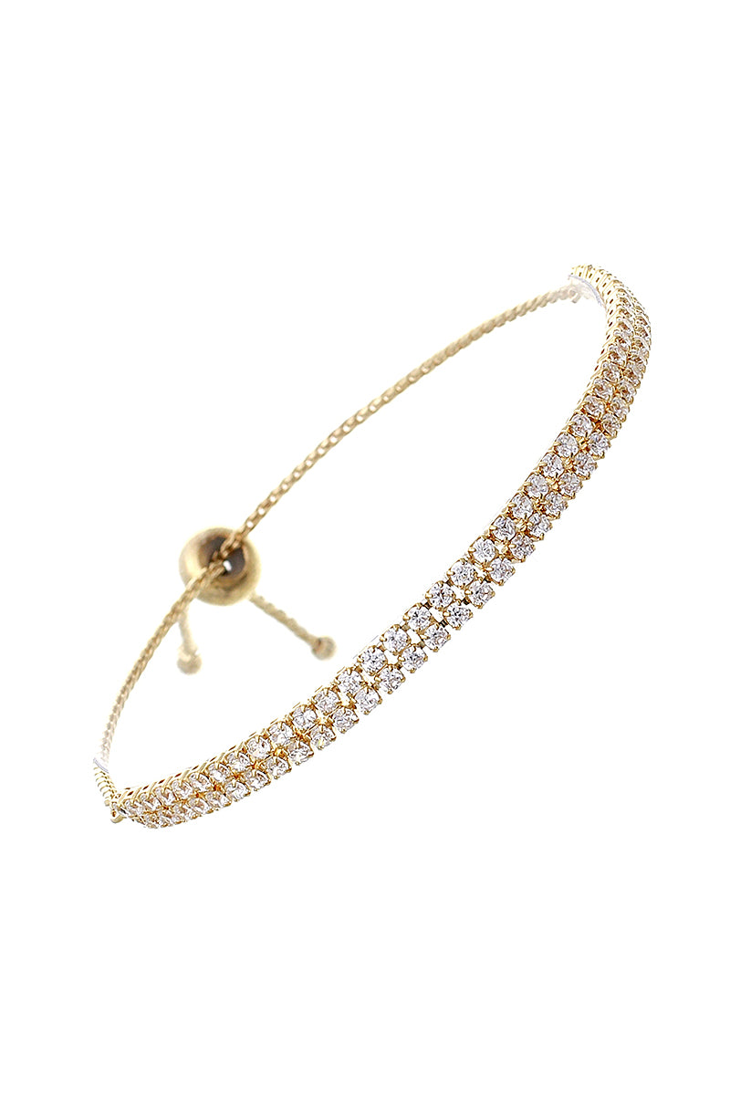 Gold Fashion Metal Rhinestone Round Bracelet