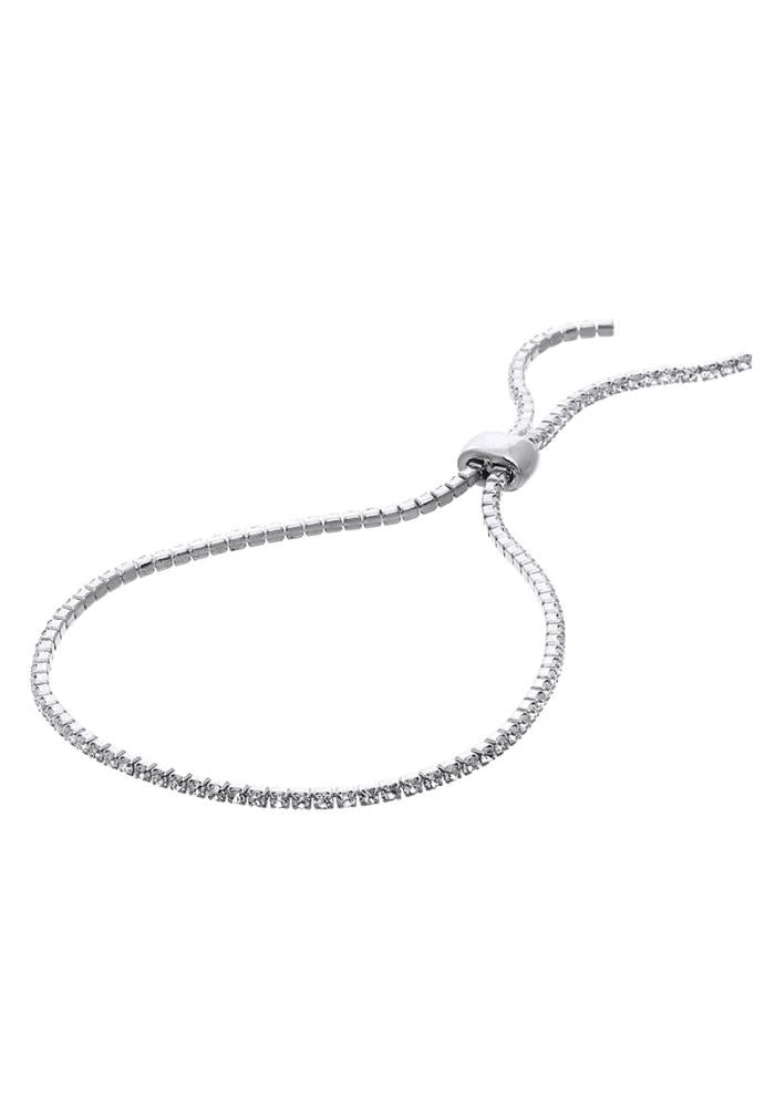Silver Adjustable Multi Rhinestone Bracelet