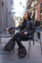 B9 Black Ice Mid Ankle Faux Fur Shoe Covers