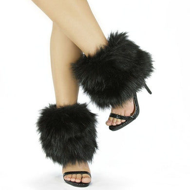 A1 Black Ankle Faux Fur Shoe Covers