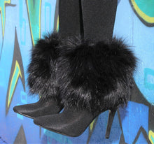 A1 Black Ankle Faux Fur Shoe Covers