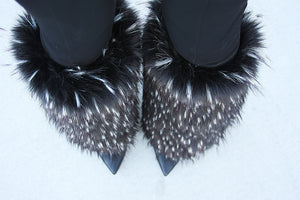 C4 Black Ice Long Faux Fur Shoe Cover